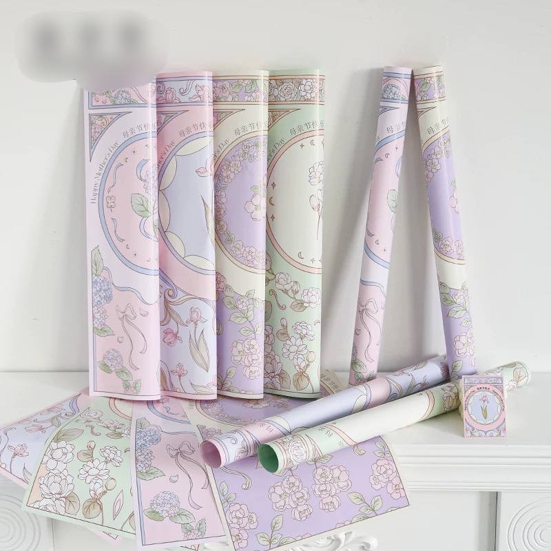 

isi 15lbr Cellophane Bunga Mother's Day/ Flower Wrapping Bucket / Kertas Buket Tema Bunga