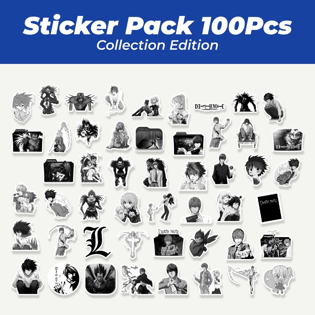 

Hot Stiker Anime Death Note B&W Lucu Anti Air Stikers Berperekat Waterproof Sticker Decal Buat Motor Helm Buku Journal Koper Casing HP Laptop Botol Minum