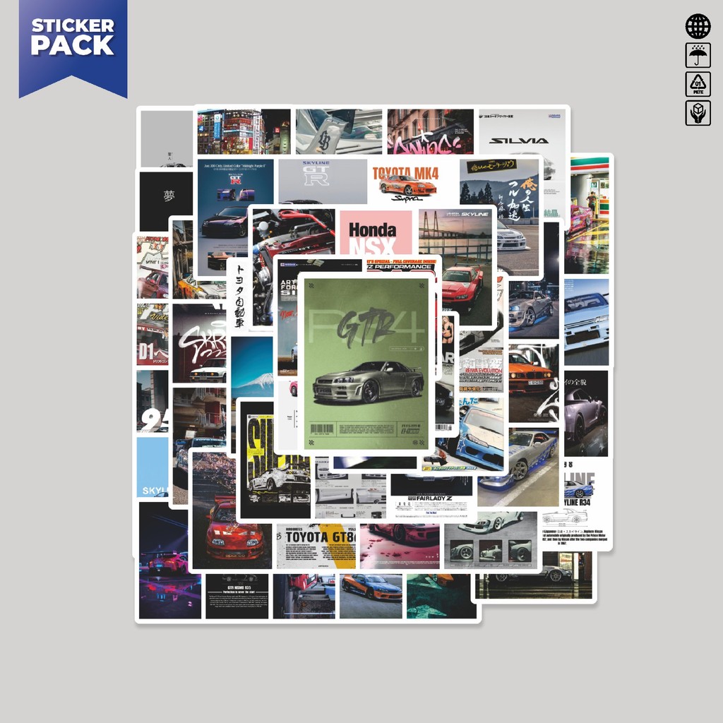 

[100PCS]Stiker Pack Stiker Poster Mobil Aesthetic Vinyl Anti Air Dekorasi Sticker Laptop Buku Journal Koper Helm Casing HP Gitar Helm Skateboard