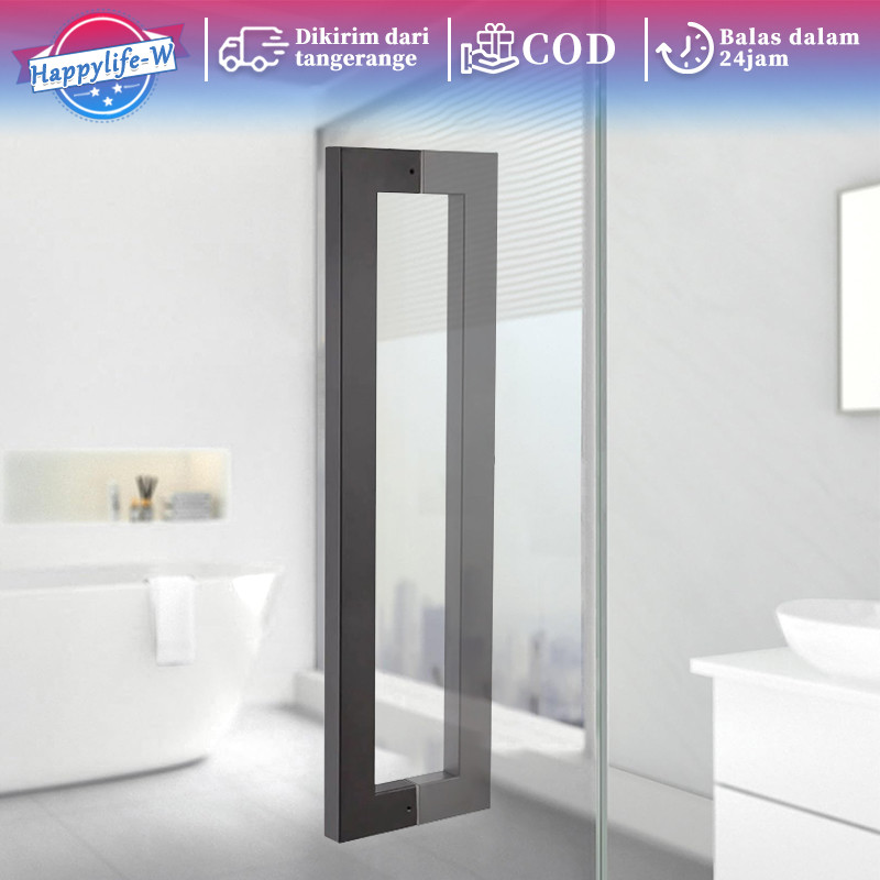 Gagang Pintu Kaca Geser Handle Stainless Gagang Pintu Kaca Matte Black Gagang Pintu Geser Pull Handl