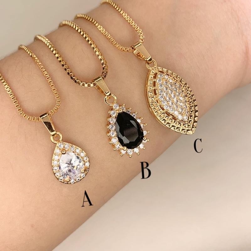 SWAN PERHIASAN Kalung Liontin Wanita Lapis Emas Muda Anti Luntur 013