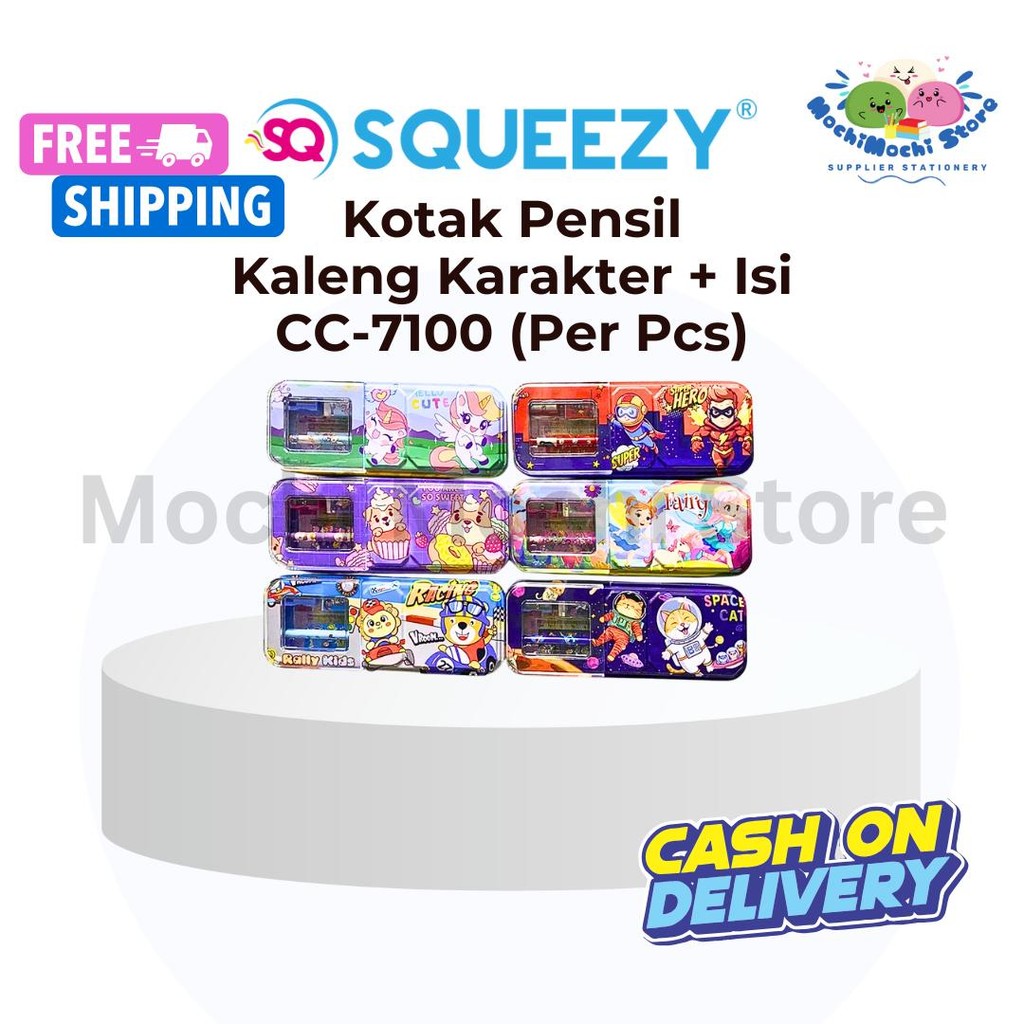 

Kotak Pensil Kaleng Karakter + Isi CC-7100 | Pencil Case + Free (Pensil, Penghapus, Penggaris dan Serutan) | Tempat Pensil | Kotak Pensil Karakter Kaleng | CC-7100