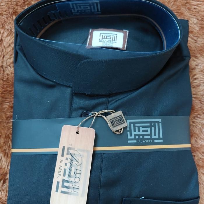 Jubah Al Aseel Premium Gamis Alaseel Impor Hitam - Hitam, 58 M
