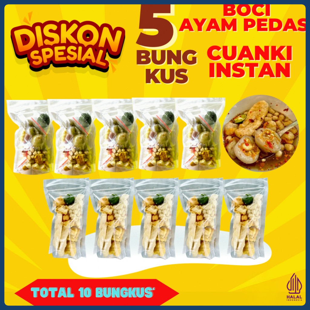 

PAKET MIX 5 CUANKI INSTAN MIX BOCI AYAM SUWIR 5PCS