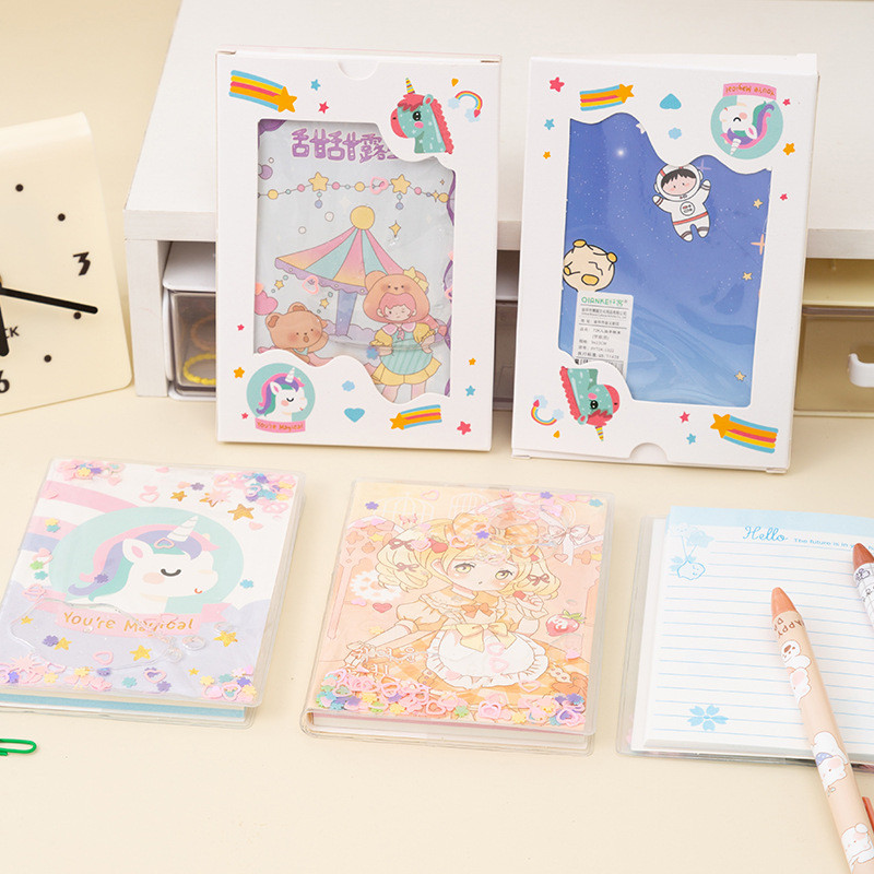 

BUKU CATATAN GLITTER MOTIF KARTUN / NOTEBOOK GLITTER MOTIF KARTUN