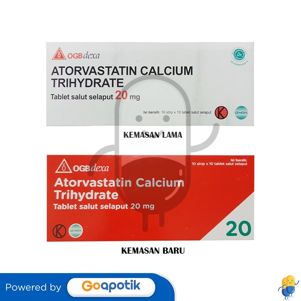 Atorvastatin Calcium Trihydrate Ogb Dexa Medica 20 Mg Box 100 Tablet