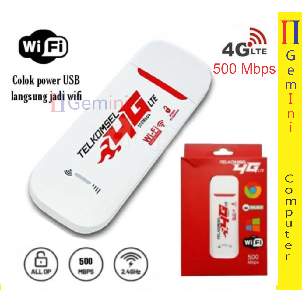 Modem 4G LTE - Modem USB Telkomsel 4G LTE With Wifi 500Mbps