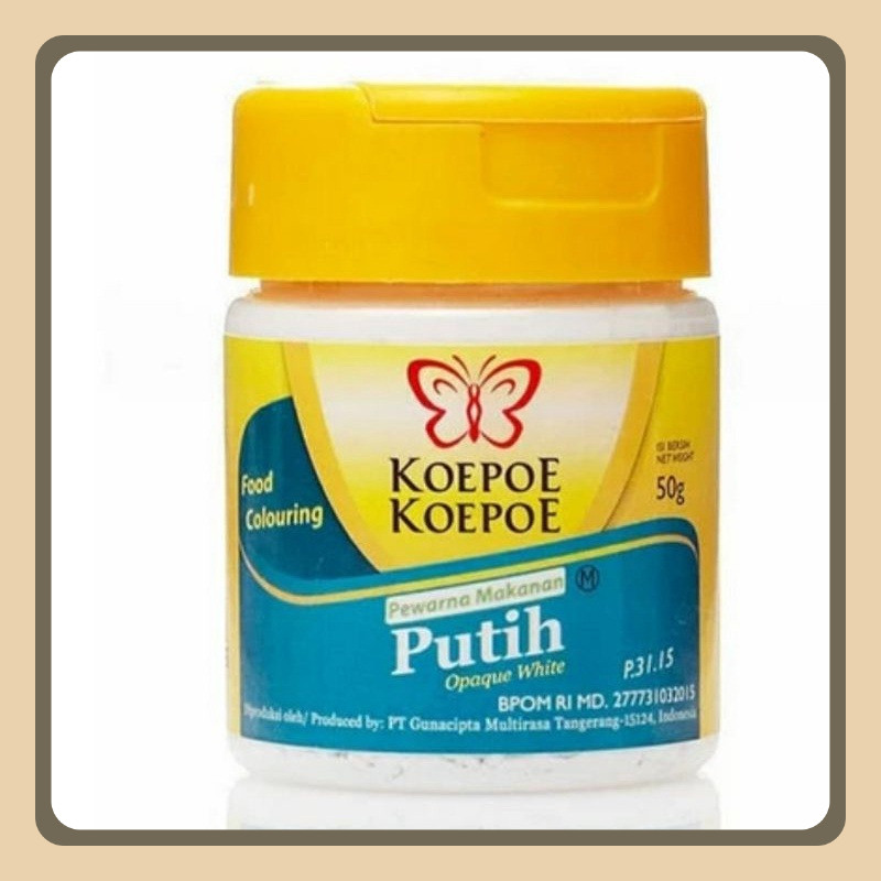 

Koepoe Koepoe Pewarna Putih / Pemutih Makanan Opaque White 50gr