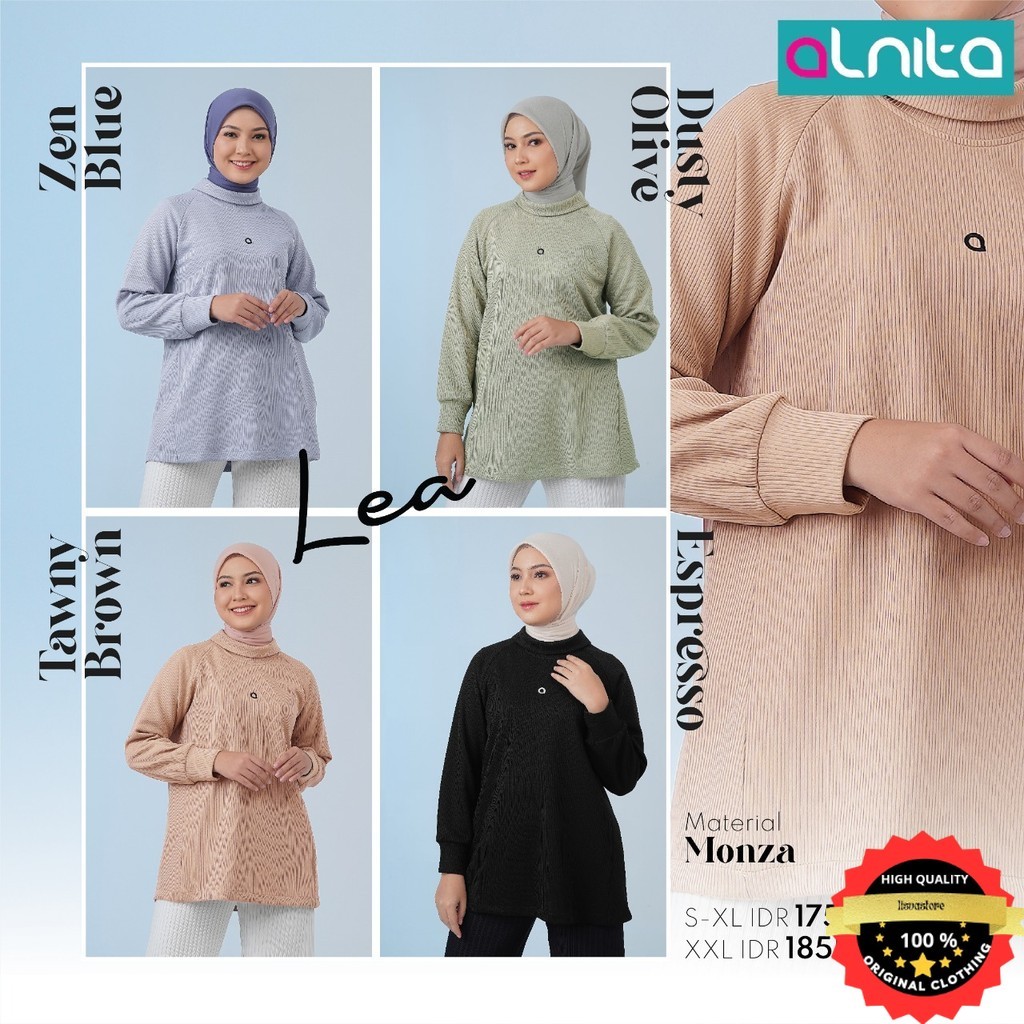 Alnita Atasan kaos wanita Lengan Panjang Lea