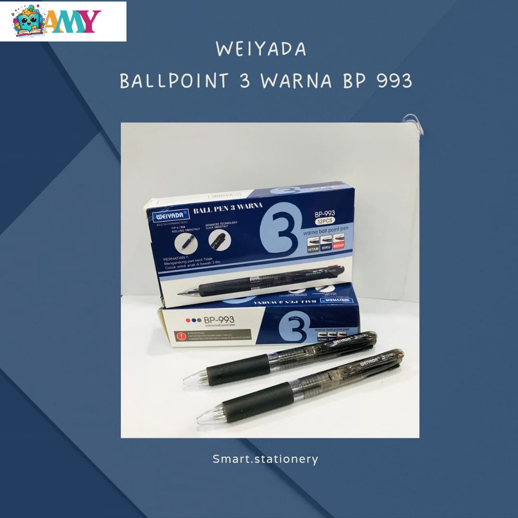 

WEIYADA BALLPOINT 3 WARNA BP 993 1 PCS AMY STASIONARY