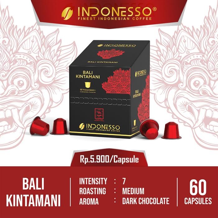 

INDONESSO Office Box Specialty Coffee Capsules Compatible with Nespresso Machines / Kapsul Kopi - Bali Kintamani