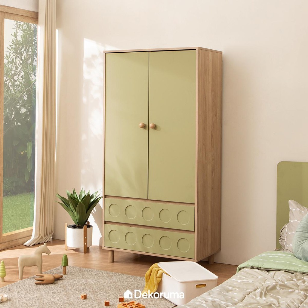 Dekoruma OTSU Lemari Pakaian Anak Minimalis 2 Pintu / Wardrobe