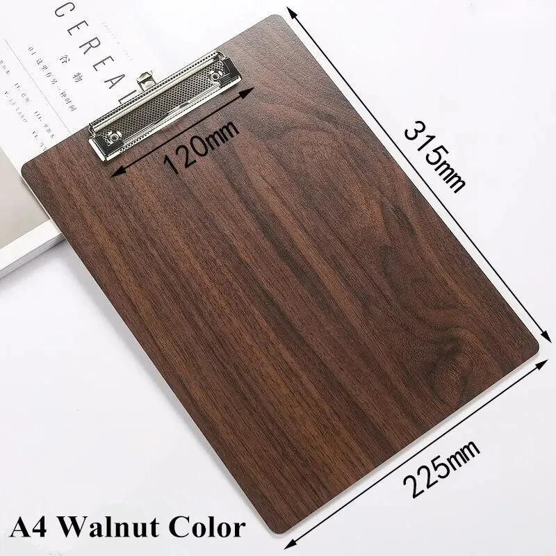 

A4 Size Wooden Memo Clipboard Clip Board Menu Splint Writing Board Sign Paper Holder Board 1pcs