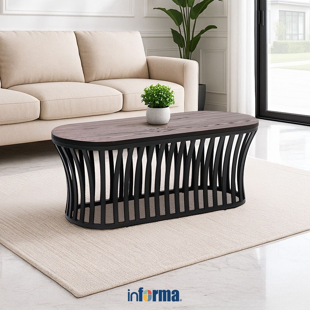 Informa Mandarin Meja Tamu - Hitam Coffee Table Meja Ruang Tamu Serbaguna Meja Sofa Furniture Rumah 