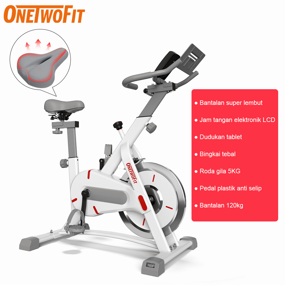 NEW OneTwoFit Exercise Bike Home Spinning Bike LCD Monitor Adjustable Seat Exercise Bike PREMIUM