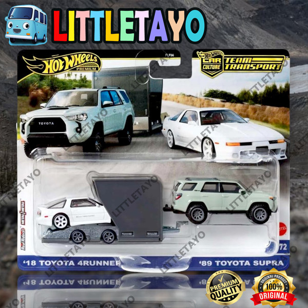 Hot Wheels Team Transport 89 Toyota Supra 18 Toyota 4Runner Premium Mattel