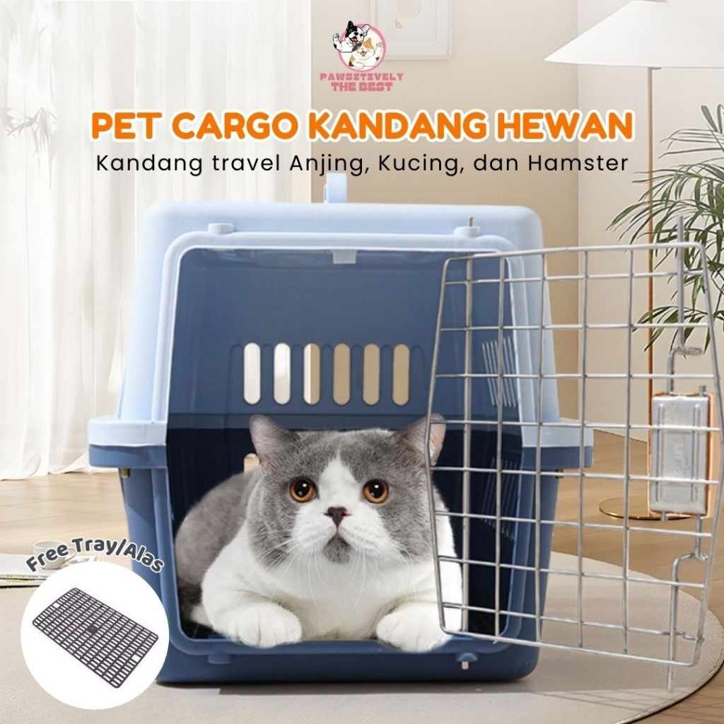 CAMBERUS_SHOP  PET CARGO - Kandang Kucing Kelinci Hamster - Tray Pintu Besi - Kandang Travel - Pet C