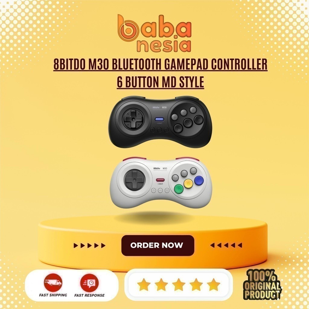 8BitDo M30 Bluetooth Gamepad Controller 6 Button MD Style