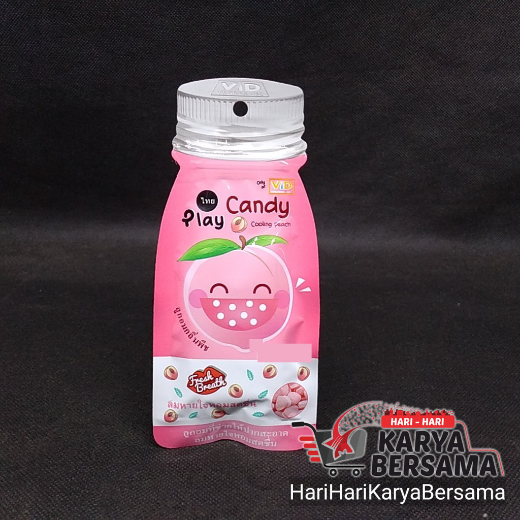 

MAKANAN RINGAN PERMEN PLAY CANDY FRESH BREATH COOLING PEACH RASA BUAH PERSIK 12GR