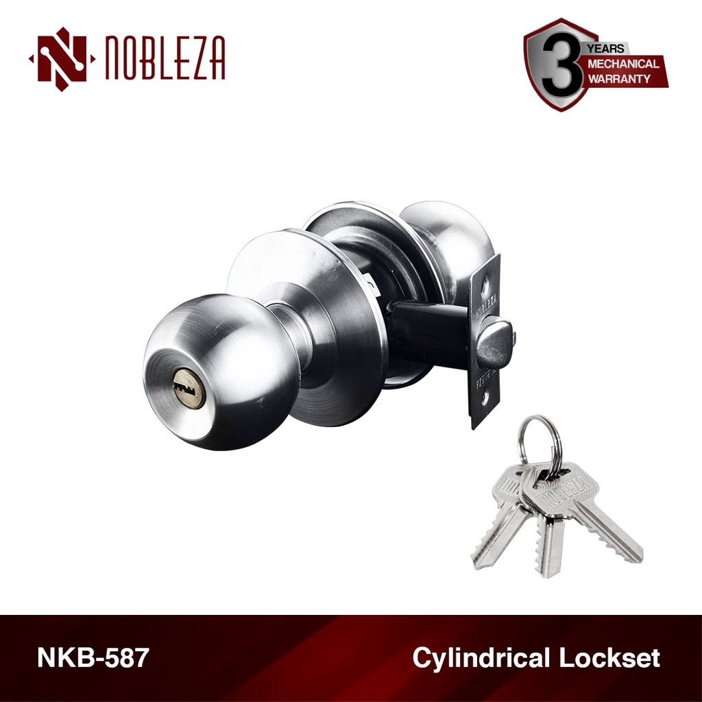 NOBLEZA Kunci Bulat Handle Gagang Pintu Kamar Mandi Stainless NKB-587 SS