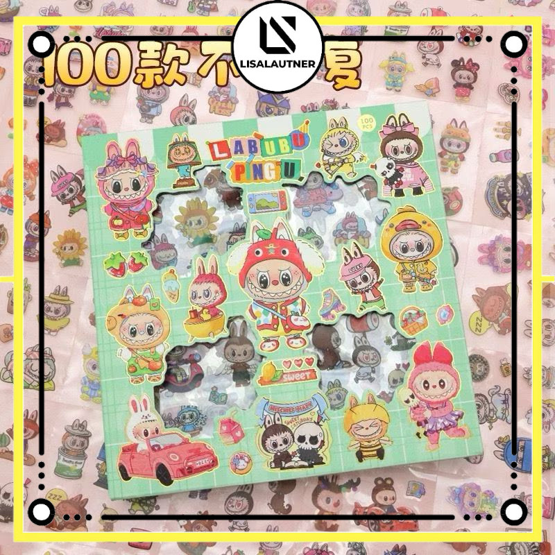 

RB Stiker labubu isi 100 stiker labubu stiker tempel anak labubu