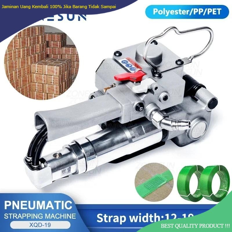 

ZONESUN Portable Strapper Sealing Tool Pneumatic XQD-19/25 Tyre Pallet Belt Band Capping Strapping Machine Sealer and Tensioner