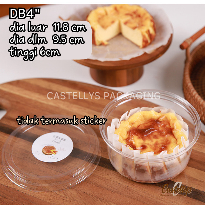 Dessert Box Bulat Kemasan Mika Tutup Bulat  Mini Cake Burnt Cheese cake Bolu Salad Tiramisu Mini Tar