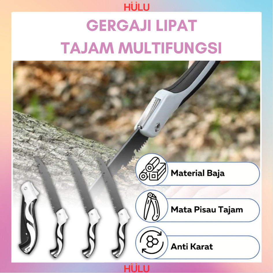 Gergaji Lipat Portable Multifungsi 47cm 210mm Portabel Folding Wood Hand Saw Alat Pemotong Kayu Daha