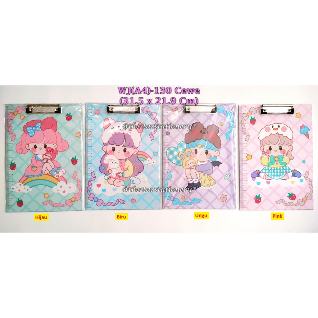 

(1 Biji) Clip Board Cewe 31.5*21.9 Cm / Papan Ujian Cewe A4 / Clipboard GXIMP WJ(A4)-130 Cewe