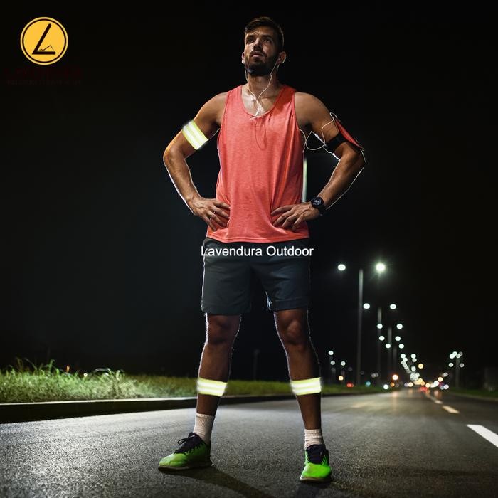Gelang Reflektif Safety Reflective Arm Wrist Ankle Band Sport Armband Wristband Safety Belt LED Ligh