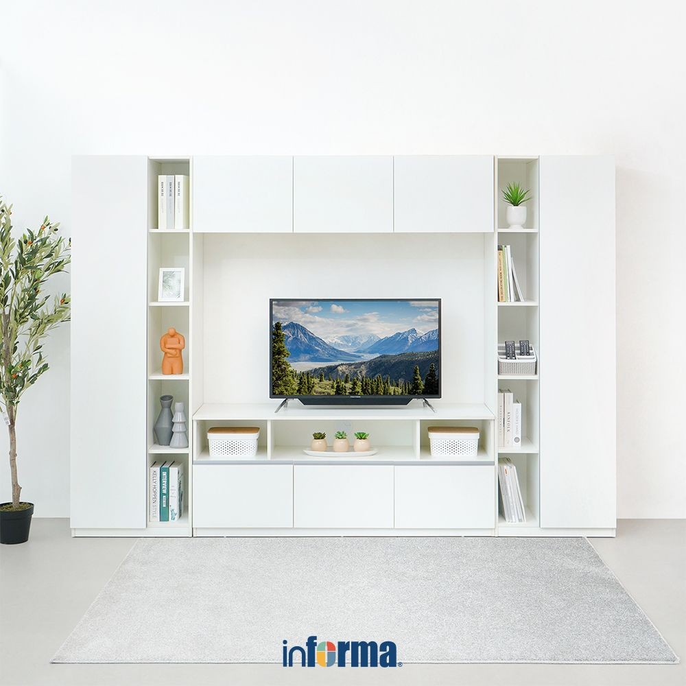 Informa Finn Set Lemari Tv Modular - Putih Entertainment Centre Cabinet Meja Rak Tv Rack Television 