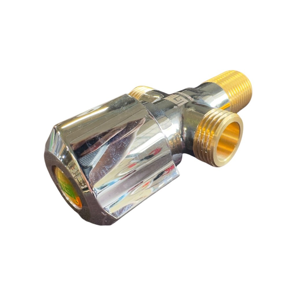 Tee Kran Air Kuningan Lapis Chrome 2 CAbang bahan kuningan ik-052