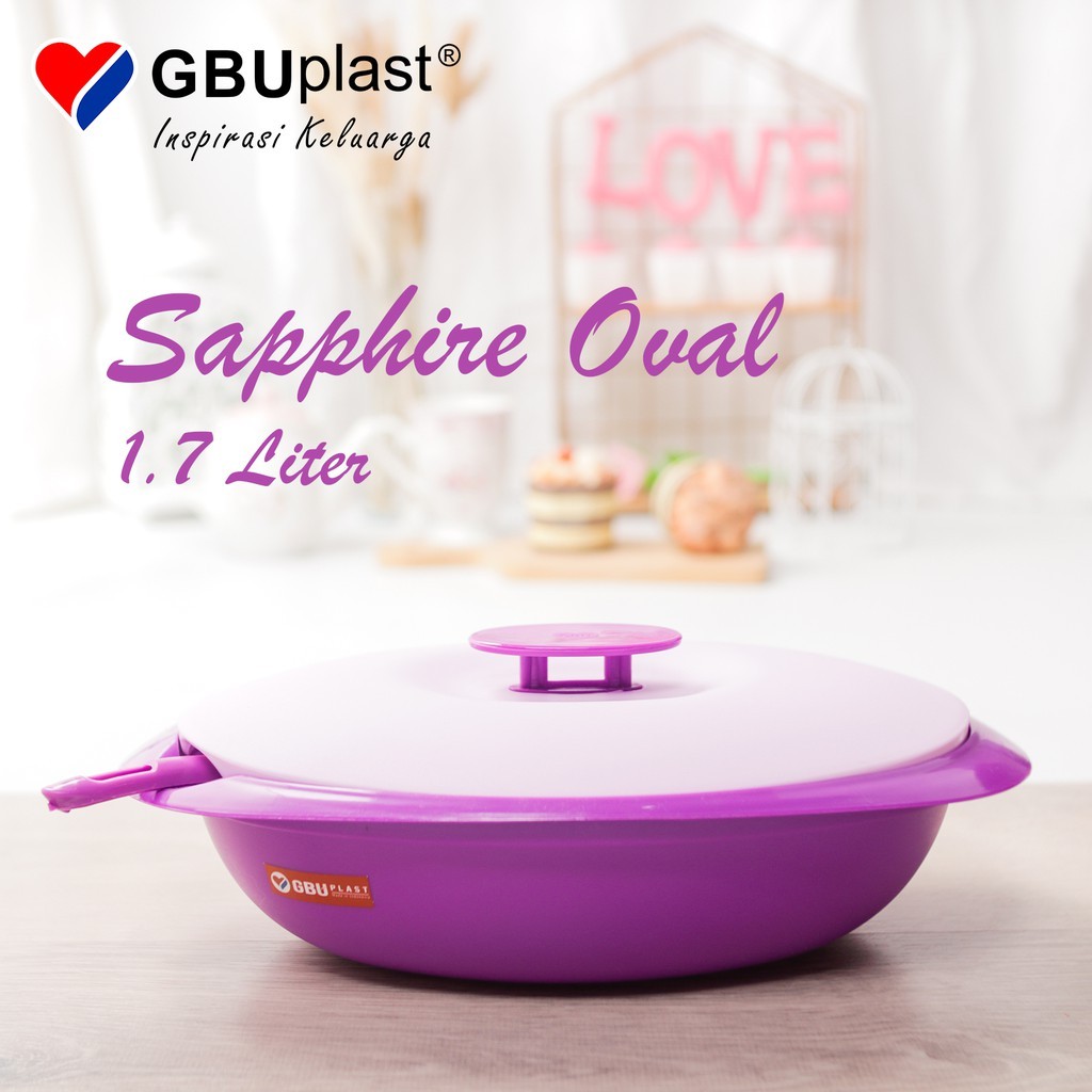Wadah Saji Prasmanan Oval 1.7L GBUplast Sapphire Wadah Prasmanan Plastik Food Grade PO-1700
