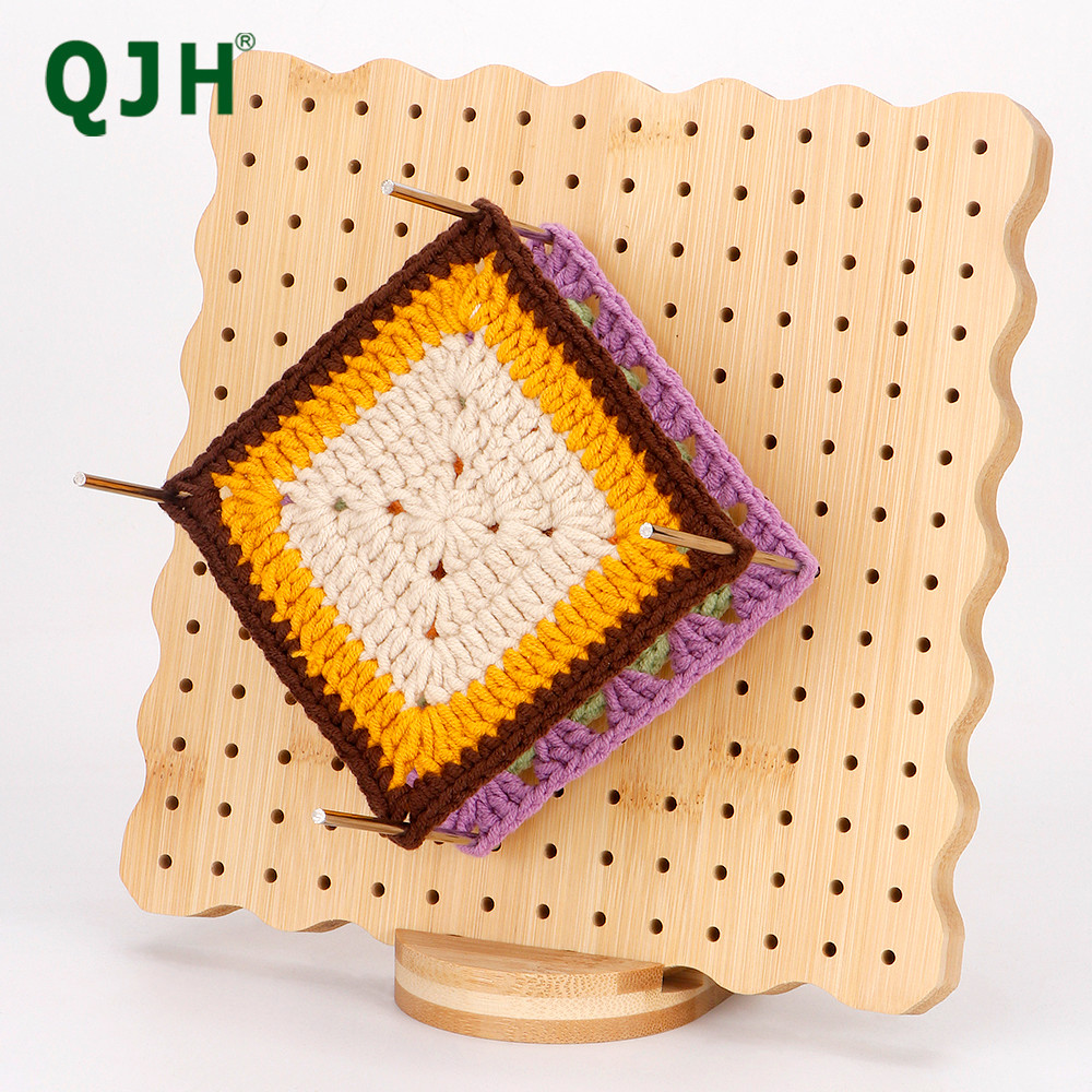 

1Set Premium Wooden Blocking Board Set for Knitting &Crochet with Hole, Stainless Steel Pin & Stand, Ideal for DIY Craft Project