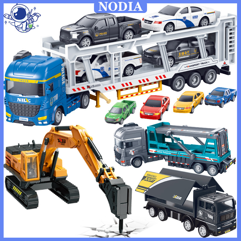 Nodia Toys Mainan Truk Pengangkut Mobil Full Set Isi 5 Pcs Warna Warni / Mobil Mobilan Truk Besar Ma
