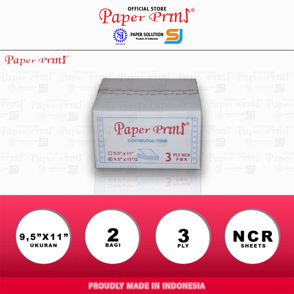 

Paperpryns Kertas Continuous Form 3PLY NCR Prs 9,5" x 11"/2 (Bagi 2)
