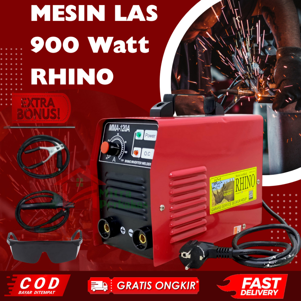 Mesin Las Rhino Merah 900 Watt 120a Mesin Las Inverter Trafo Travo Mesin Las Listrik 120 A 450 Watt 