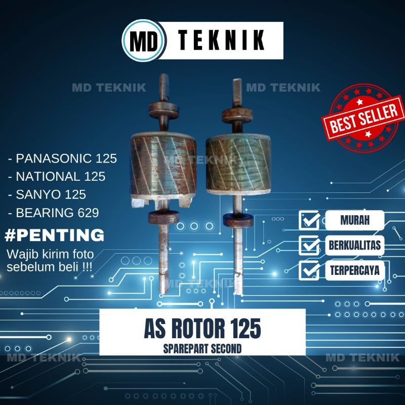 As rotor pompa air panasonic 125CO