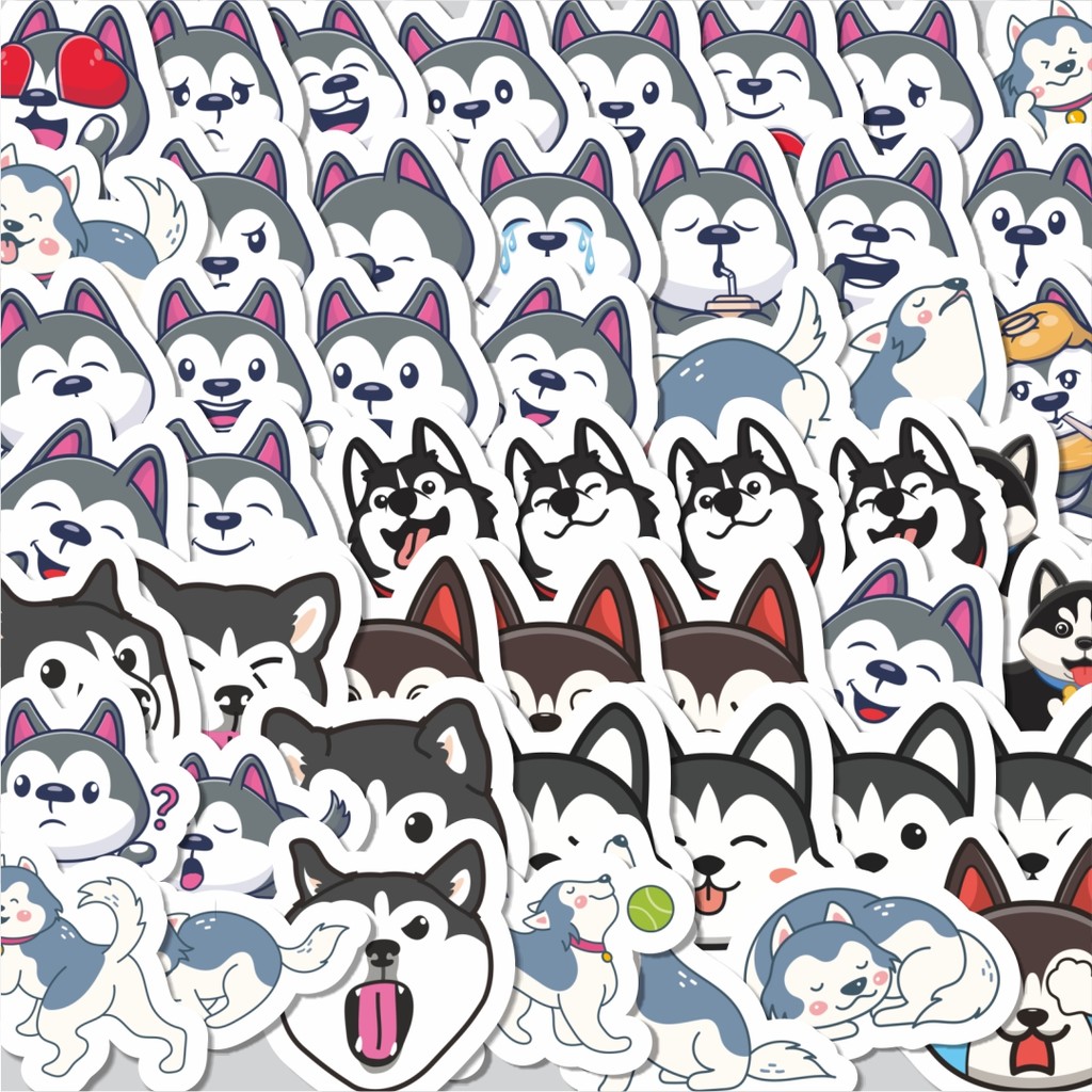 

Stiker Cutting Pack Stiker Kartun Siberian Husky Cute Isi 100Pcs Series Aesthetic Lucu Keren Untuk Koper Bahan Vynil