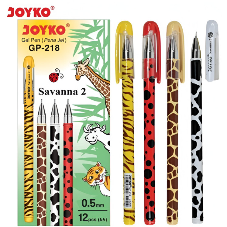 

Gel Pen Pulpen Pena Joyko GP-218 Savanna 2 0.5 mm (12 PCS) - Bolpen Pulpen Gel Hitam 0.5 mm