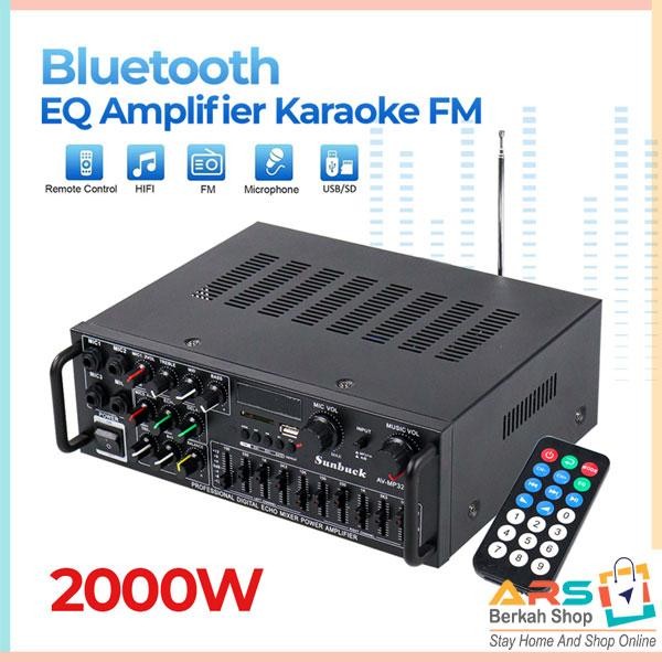 Sunbuck Bluetooth EQ Audio Amplifier KaraokeHomeTheater 2000W AV-326BT - AV-326BT