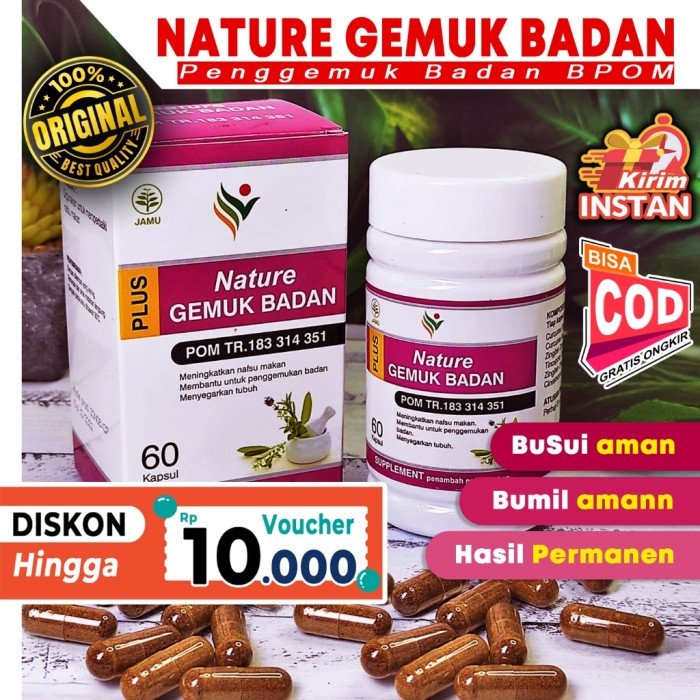 produk BPOM,,bisa(COD).. Grosir Ori Penggemuk Badan Bpom Ori | Obat Gemuk Badan Permanen Bpom Nature