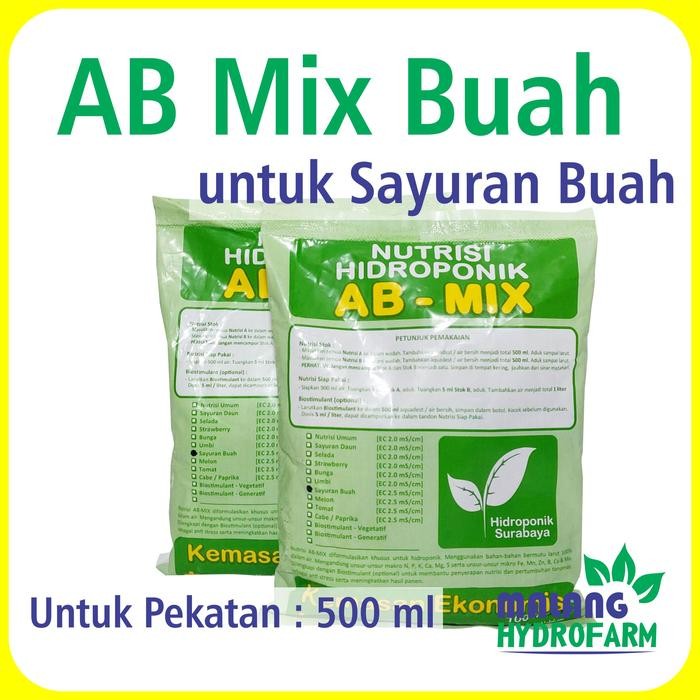 Pupuk AB Mix Buah 250 g untuk 500 ml pekatan Hydroponik Surabaya bunga - ab mix buah