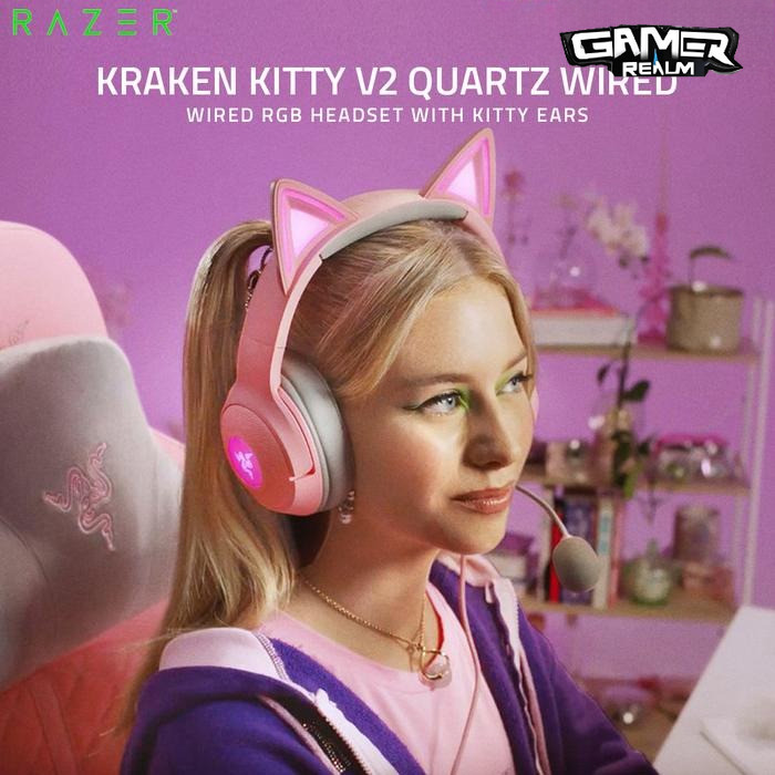 Razer Kraken Kitty V2 Quartz Wired Gaming Headset