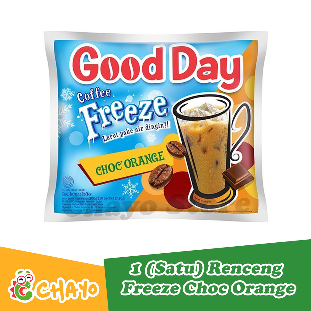 

Good Day Freeze Choc Orange Kopi Instan 3 in 1 Sachet 1 Renceng - 10 Sachet