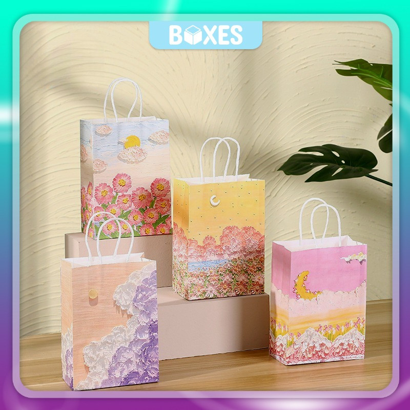 

Paper Bag / Hampers bag / Gift Bag/ Paper bag Kado Hampers / Paperbag Motif Bunga | AK02R3