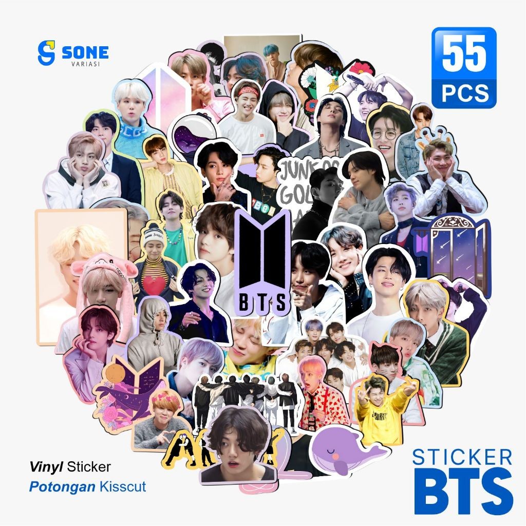 

Stiker Pack BTS Aesthetic Paper Vinyl Waterproof Dekorasi Stiker Laptop Buku Journal Koper