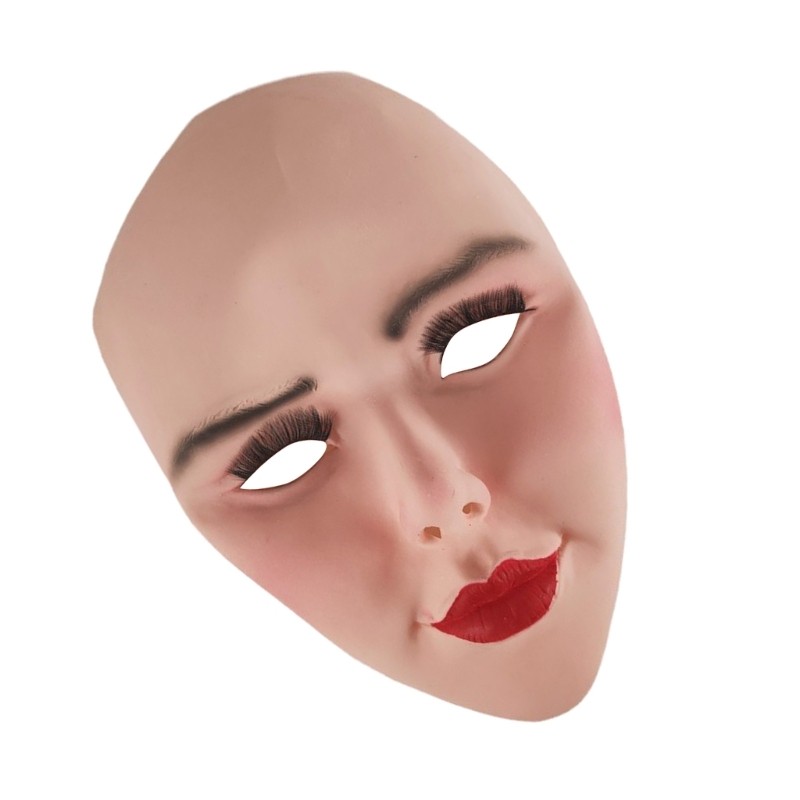 Aksesori Cosplay Pesta Kostum Wanita Setengah Wajah Silikon Elastis untuk Pria