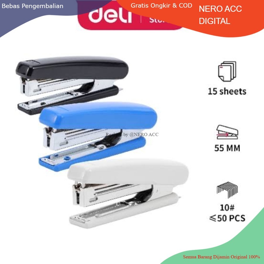 

Deli Stapler E0221 Staples Stepler Jepretan Besar Steples 15 Lembar Kertas 55mm 50pcs Staples