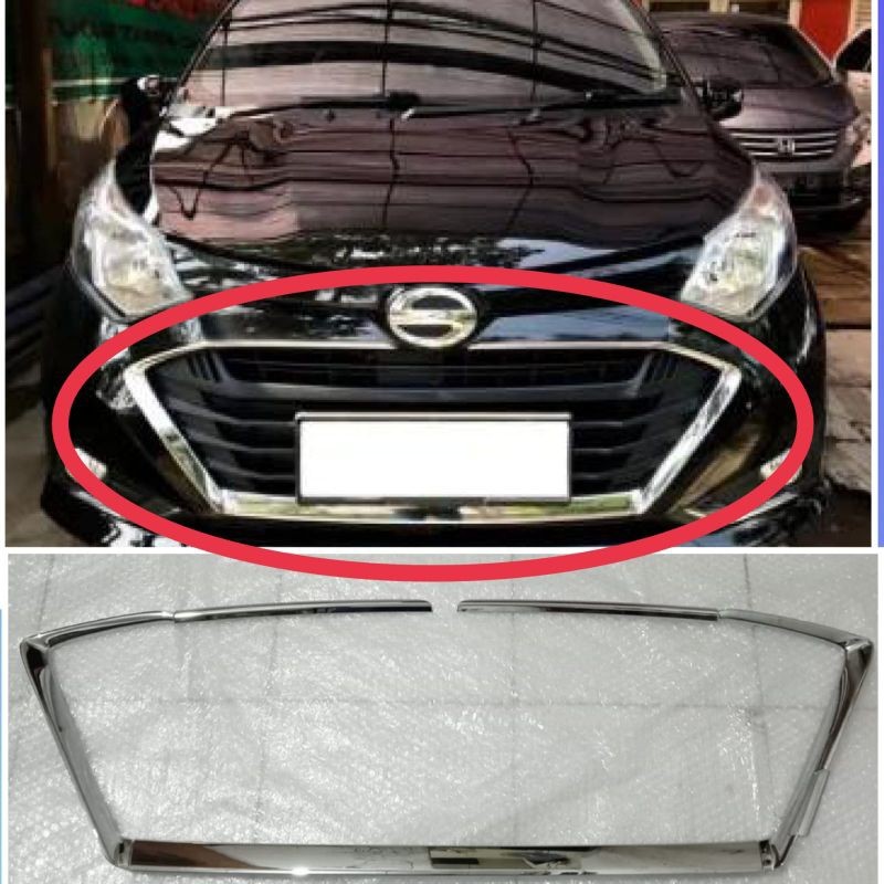 TERLARIS LIST LIS GRILL BEMPER DEPAN DAIHATSU SIGRA SET CHROME ORIGINALmurah